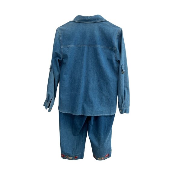 Vintage Napa Valley Denim Jacket Pants Set Blue Size Small Embroidered Retro - Picture 2 of 16